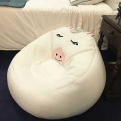 Pure White Unicorn PV Plush Beanbag Chair/Kids Bean Bag Chair Cute children's animal premium cotton