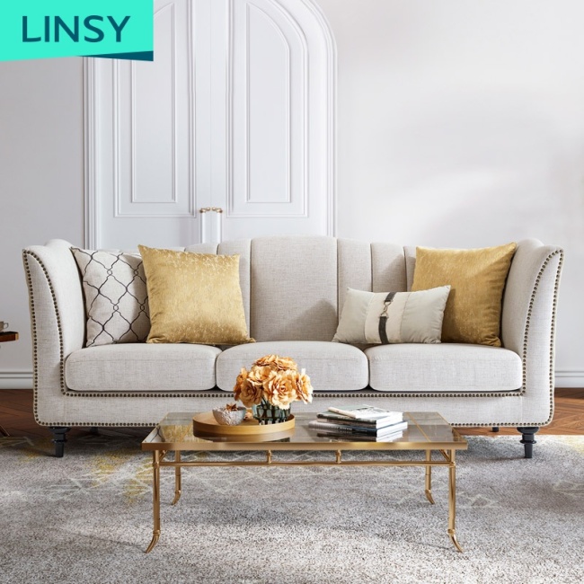 American small apartment living room simple fabric light luxury velvet sofa