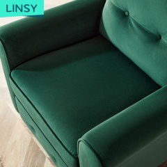 Linsy Luxury Recliner Living Room Sofa Set Modern Single Seat Velvet Fabric Office Sofa Chair Ls291Sf1
