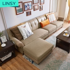 American style living room modern simple light luxury fabric sofa chaise longue furniture