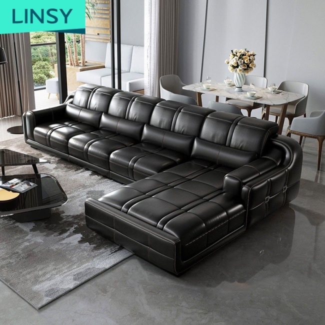 Linsy European Style Modern Sectional Luxury Pure Genuine italian Leather Sofa Set 7 Seater 2030