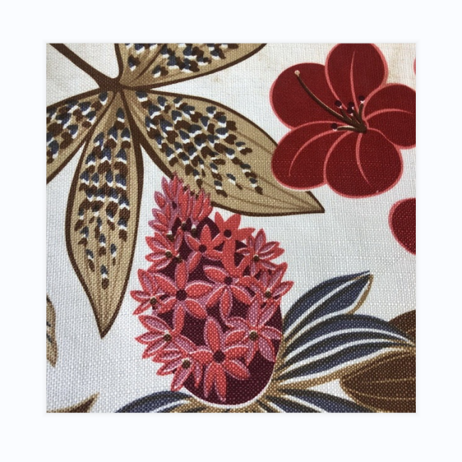 100% Polyester Flowers Design Sofa Fabrics Linen Imitation Fabric Linen Upholstery Print Fabrics