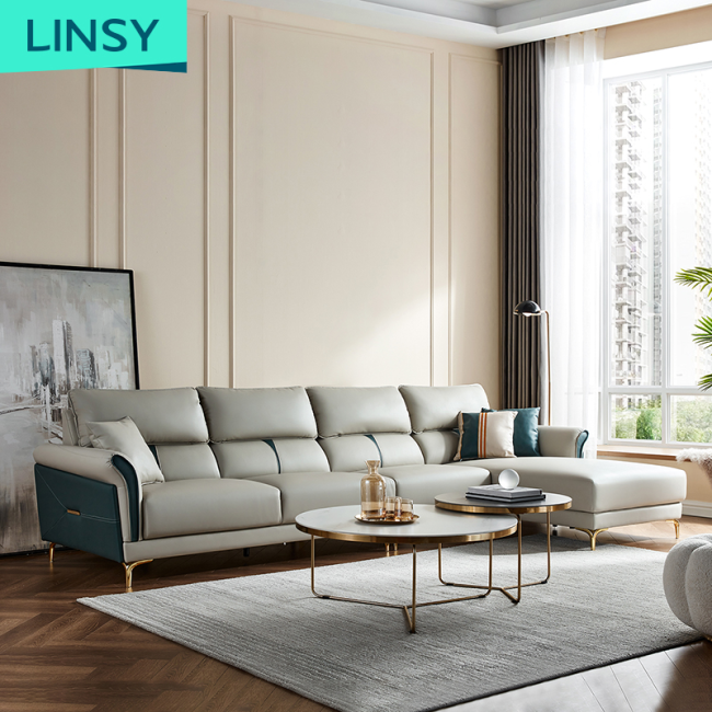 Linsy High Quality Fabric L Shape Sofa Set Furniture Modern Minimalistas Sitting Room Furniture Living Room Corner Sofa S218