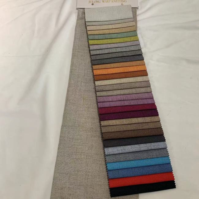 168 - julong factory  wholesale polyester  curtain plain decorative faux linen Fabric furniture cover