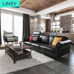 Nordic furniture small apartment light luxury top leather sofa for living room