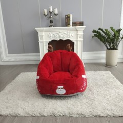 wholesale Christmas snuggle velvet soft Eco-friendly red rabbit fur kids sofa chair