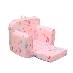 Most popular comfortable sofa printed canvas cozy convertible lounge chair for kids