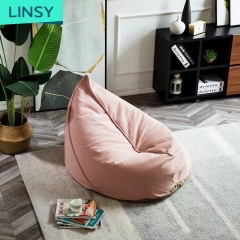 Linsy New Design Mini Pink Green Soft Child Lazy Bean Bag Livingroom Sofa Chair For Kids Wl002