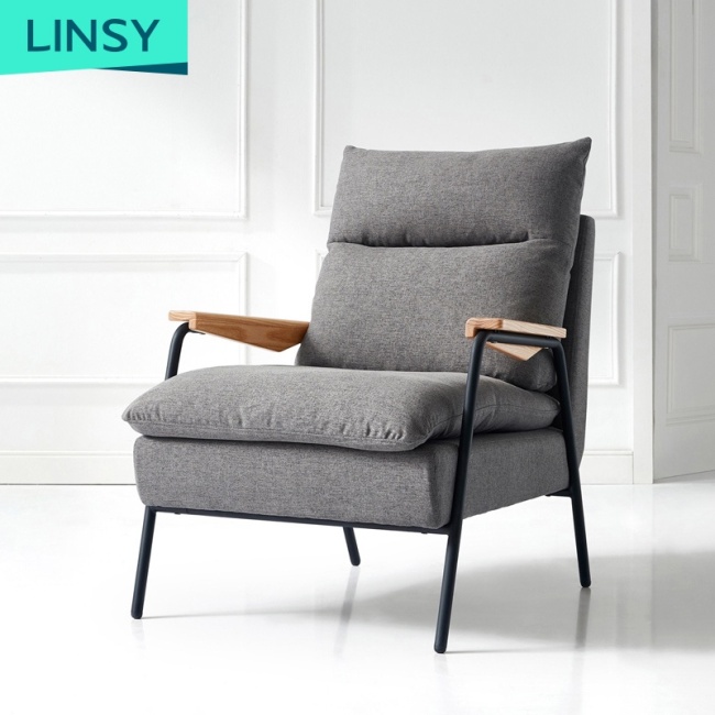 Linsy Modern Coffee Cafe Shop Nordic Gaming Fabric High Sofa Chair DY20
