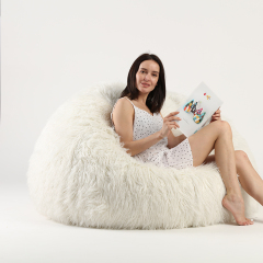 2022 BEST Seller White Faux FUR 4FT  Bean Bag Sofa for Living Room Foam Sofa modern leather pull out sleeper sofa