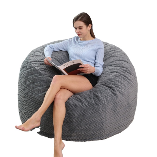 2022 BEST Seller modern  4FT Soft FUR Grey living room furniture Bean Bag Chair Wholesale custom bean bag lounger