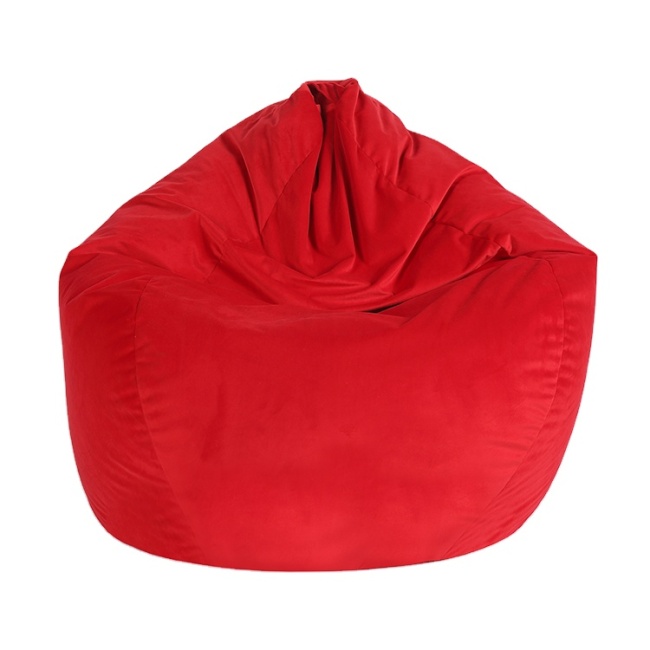 2021 Modern Design Red Velvet Round beanbag sofa comfortable bean bag cover for children adult sofa set furniture