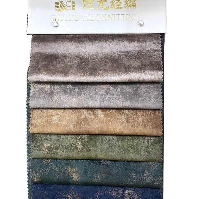 JL21220 -ZARAGOZ foil textile raw material grey  waterproof  holland velvet printed bronzed sofa cover fabric for Egypt