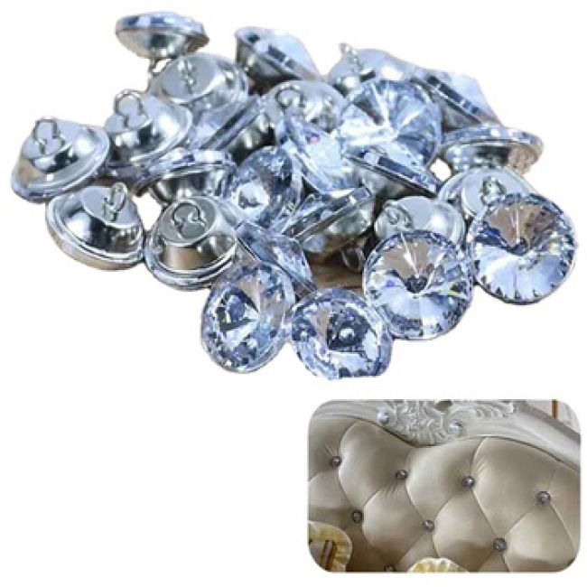 Transparent Crystal Diamond Upholstery Buttons Sofa Sew Bed Headboards Diamond Buttons For Dinning Chairs