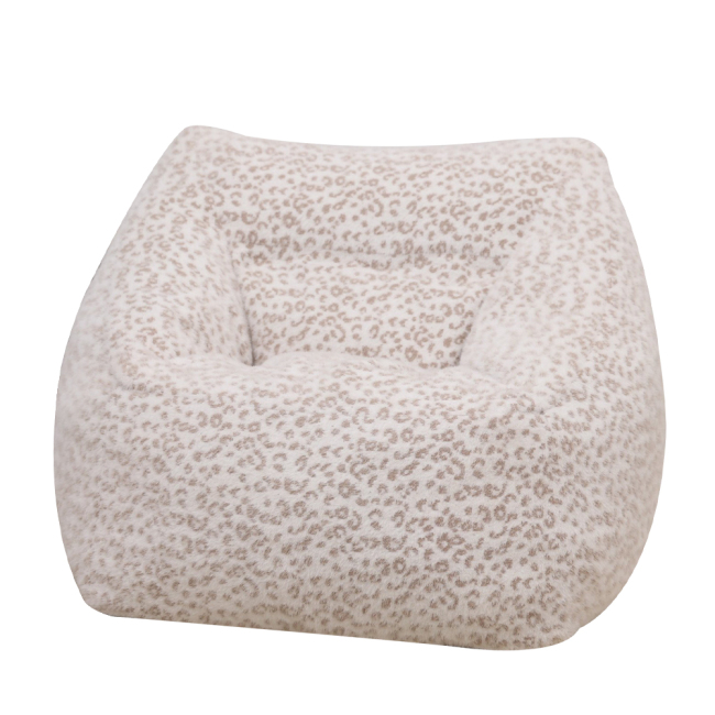 Living Room Furniture New Design  Beanbag Chair Soft Leopard Grain Foam Sofa For Adult Kids