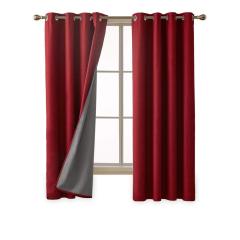 Full Light Shading Blackout Curtains Solid Thermal Insulated Blocking Drapes Grommet Top Faux Silk Satin Curtains for Bedroom