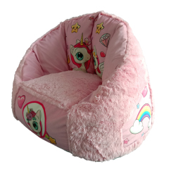 Cute Cartoon Printed Kids Beanbag Pink Unicorn Pumpkin PV Fleece Comfortable Lazy Bean bag Sofa Chair