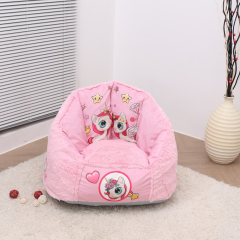 Cute Cartoon Printed Kids Beanbag Pink Unicorn Pumpkin PV Fleece Comfortable Lazy Bean bag Sofa Chair