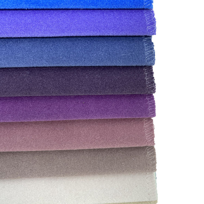 China supplier super soft velvet fabric no bipolar color sofa fabric