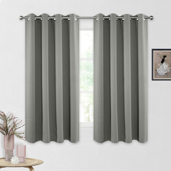 hot selling 100% polyester ready made stock one piece soft thermal blackout curtains