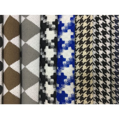 Low Price China Houndstooth Linen Style Polyester Jacquard Furniture Fabrics