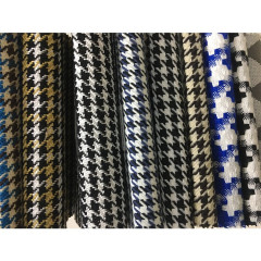 Low Price China Houndstooth Linen Style Polyester Jacquard Furniture Fabrics