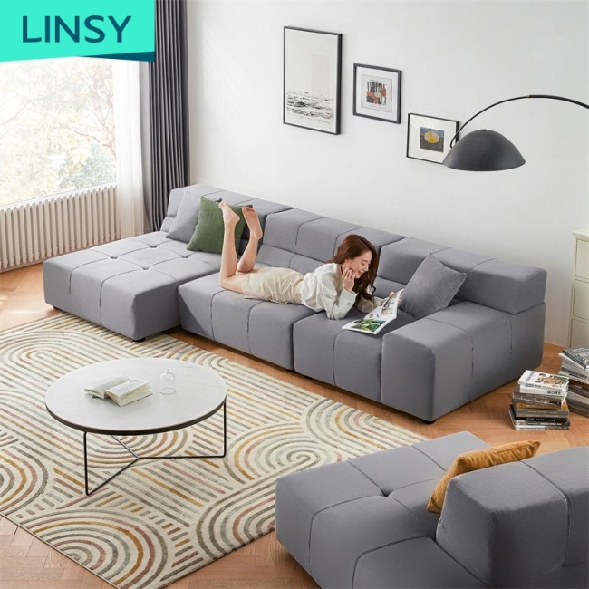 Linsy Luxury Italian Large Modular Lounge Sofa Modern Designs Couch Furniture Living Room Sofas Tbs022