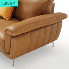 European-style Modern living room top head triple leather sofa for luxury villa
