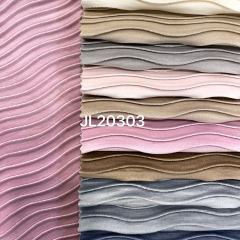 JL20303 - Wholesale 20 Colors high quality embroidered upholstery sofa pleated plain crepe fabric holland velvet fabric