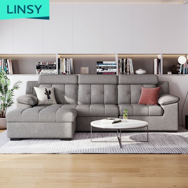 Linsy Hot Sale Foldable Multifunctional Fabrics Wooden Sofa Bed Folding Modern 967