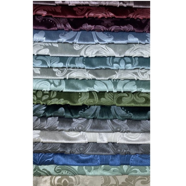 JL17666--Fashionable Design Italy Velvet Embossed 100% Polyester Sofa Fabric For Upholstery