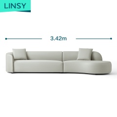 Linsy High Quality Luxury Italian Modern Fabric Sofa Set Half Moon Designs Couch Furniture Living Room Sofas Tbs019