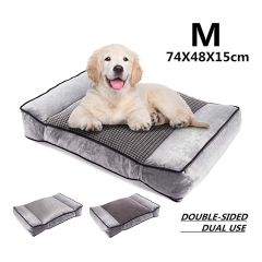 Large Dog Bed Warm Plush & Cool Silk Double-Sided Pet Bed Four Seasons Available