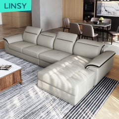 Nordic small size top layer leather sofa living room simple modern furniture