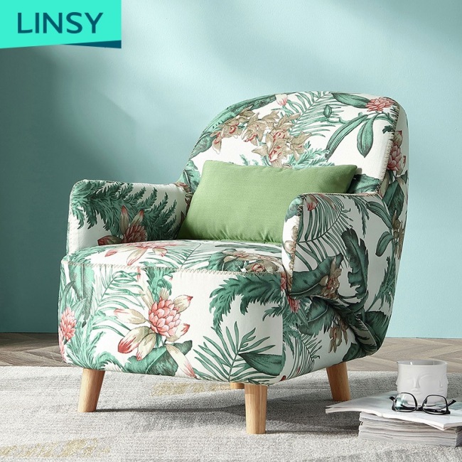 Multicolor optional Nordic single leisure fabric sofa chair for balcony small apartment