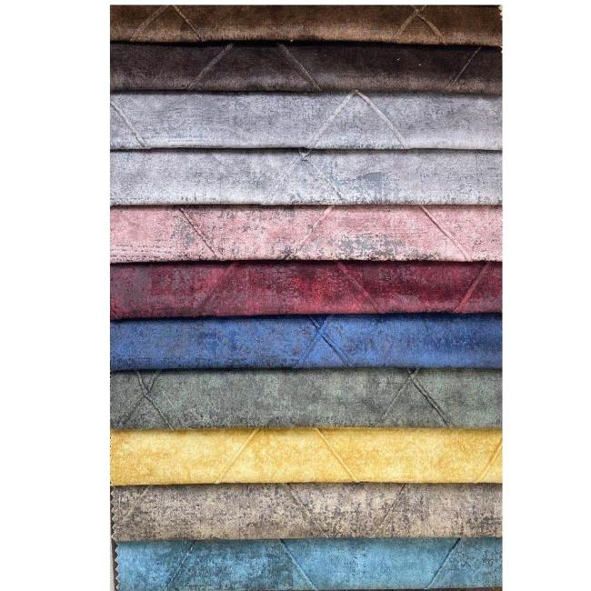 JL20106B-High Quality Holland Velvet Embroidery Yarn Dyed Fabric Softly Touch 100% Polyester Sofa Fabric