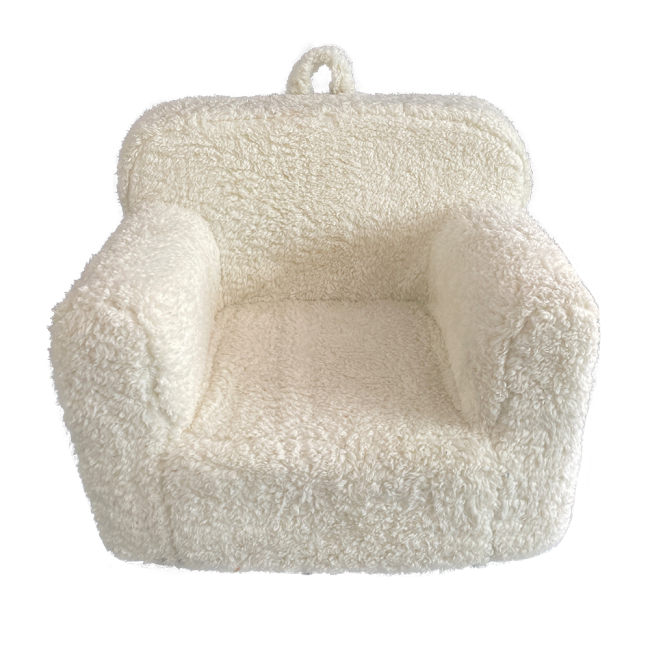 New custom Style Living Room Couch Children Room Furniture Kids Foam Sofa Chair Pure White Sherpa Fabric Sofa Chair