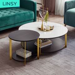 Nordic Living Room Home Mini Glass Corner Small Coffee Table Round Side Table Set