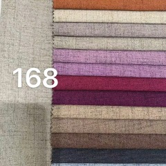 168---New Design High Quality 100% Polyester Faux Linen Plain Fabric For Sofa Upholstery Fabric