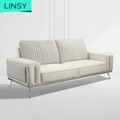 Linsy Luxury Sofa Set Designs Nordico Stainless Steel White Tufted Fabric Sofa With Price Modern Jym2185