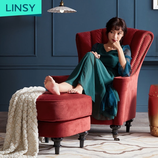 American style mini living room single fabric sofa leisure chair