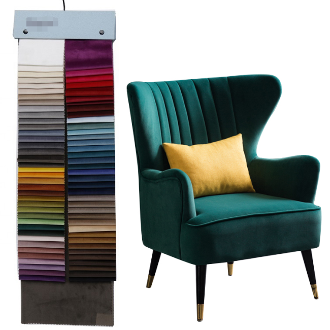 100% Polyester Plush Holland Plain Velvet Sofa Fabric High Quality Velvet Dining Chair For Soft Upholstery