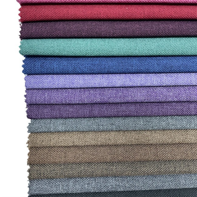 Factory cheap Price upholstery fabrics linen look woven fabric for sofa