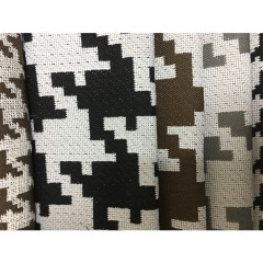 Best Seller Knitting Houndstooth Linen Style Clip Sofa Fabric Jacquard Polyester