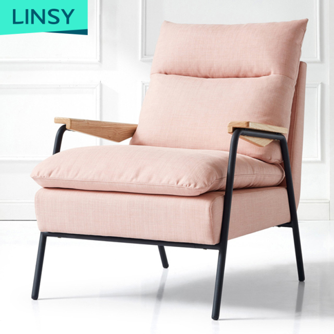 Linsy Morden Salon Hotel Business Lounge Furniture Chair Accent Armchair Director Frame Metal Living Room Chair DY20