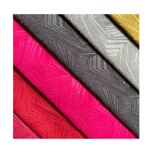 Home Textile Emboss Velvet Fabric 100 Polyester Jacquard Velvet Sofa Fabric