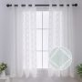 White Sheer Curtains for Living Room Bedroom, Grommet Semi Jacquard Sheers Drapes Light Filtering Voile Small Window
