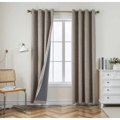 Full Blackout Curtains Energy Efficient with Coating Back,100% Sun Blocking Curtains for Bedroom