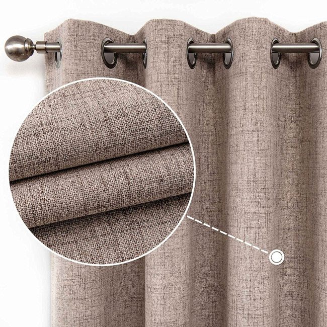 Full Blackout Curtains Energy Efficient with Coating Back,100% Sun Blocking Curtains for Bedroom