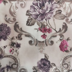 Wholesale market Decorative Metallic Home Textile Floral Fabric Printed 100% Polyester Foil Knitted Fabrics For Sofa